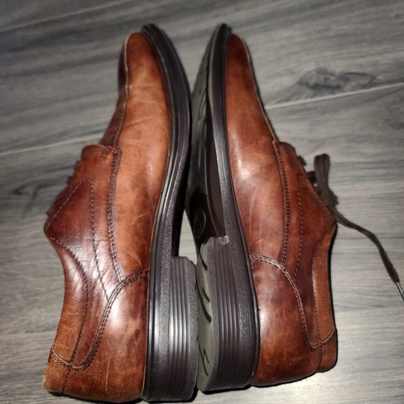 Kenneth Cole Reaction men 10.5M Brown Leather lace up Shoes Oxfords - Picture 3 of 7